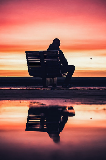 Twilight, Dark, Miscellanea, Miscellaneous, Dusk, Sadness, Human, Person, Loneliness, Sorrow HD phone wallpaper