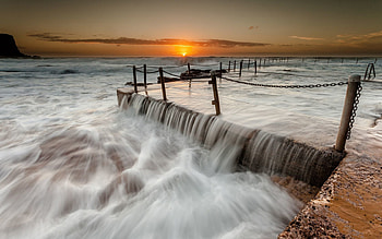 Nature, Sea, Chains, Fencing, Storm, Fences, Breakwaters HD wallpaper