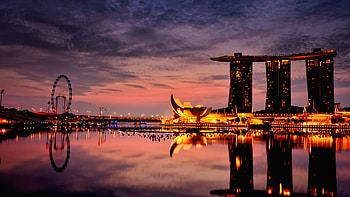 Skyscraper infinity pool, Singapore, Urban luxury, for HD wallpaper