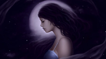 Moon Girl, girl, cg, moon, fantasy HD wallpaper