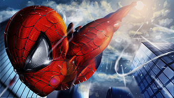 Spiderman Coming Closeup, spiderman, superheroes, artwork, artist, artstation HD wallpaper