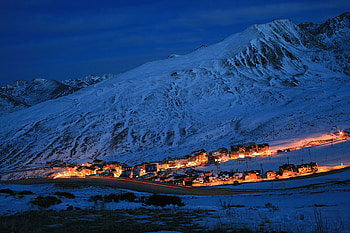 Nightlights in Encamp, Andorra scenery, , background HD wallpaper