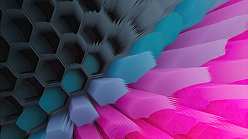 Glitch, abstract, hexagons HD wallpaper