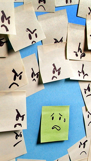 Sad Smile, Sticky Notes, Angry Art HD phone wallpaper