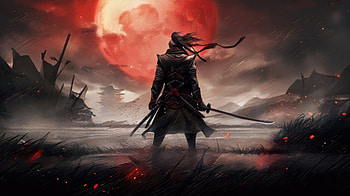 A Lone Samurai, samurai, warrior, artist, artwork, digital-art, artstation HD wallpaper