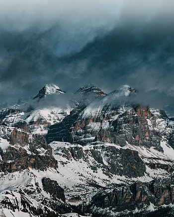 Landscape, Nature, Mountains, Clouds, Snow HD phone wallpaper