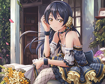 Flowers, bouquet, dress, beauty, nice, lady, flower, maiden, , female, blossom, sexy, sweet, hot, girl, beautiful, anime girl, anime, pretty, lovely HD wallpaper