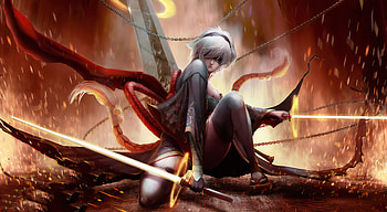 2B Nier Automata Art, nier-automata, games, artist, artwork, digital-art, artstation HD wallpaper