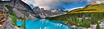Banff National Park, Moraine Lake, Canada, Dual monitor HD wallpaper