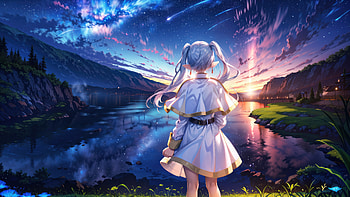 Era Meteor Shower, anime-girl, anime, ai-girls, ai, artist, artwork, digital-art, pixiv HD wallpaper