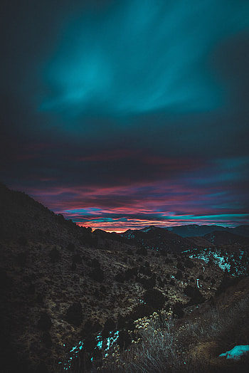 Nature, Sunset, Sky, Night, Mountain, Dark HD phone wallpaper