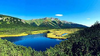 High Tatras Vysoke Tatry Slovensko, mountains, mountain, trees, tree, sky, lake, nature HD wallpaper
