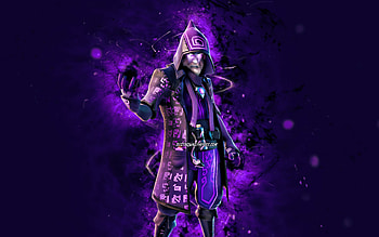 Dark Castor, , violet neon lights, Fortnite Battle Royale, Fortnite characters, Dark Castor Skin, Fortnite, Dark Castor Fortnite HD wallpaper