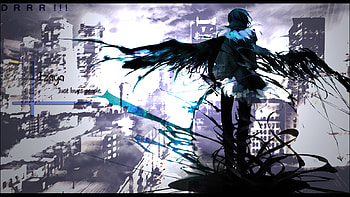 walk alone, blue, wings, darkness, city HD wallpaper