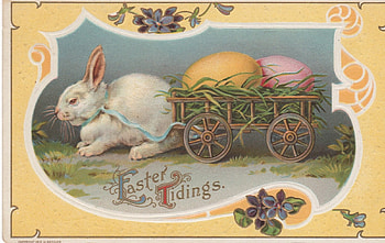 :), rabbit, egg, bunny, yellow, easter, card, vintage HD wallpaper