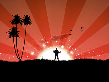 Art, Sun, Vector, Glare, Silhouette, Rays, Beams HD wallpaper