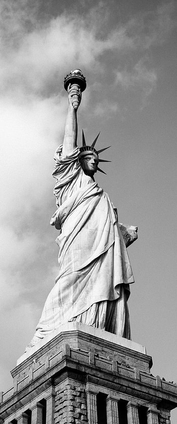 Monochrome, Statue of Liberty HD phone wallpaper