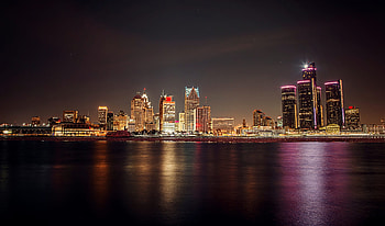 Detroit Skyline, Travels, Downtown Detroit, Lights HD wallpaper