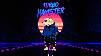 Turbo Hamster, retrowave, artist, artwork, digital-art, behance HD wallpaper
