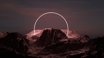 Moutains Glowing Render, artist, artwork, digital-art, mountains HD wallpaper