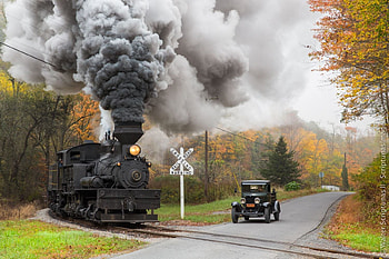a meeting of the old days, retro, vintage, cars, railroad HD wallpaper