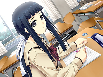 Anime School Girl, blue, anime girl, blue eyes, anime, school girl HD wallpaper