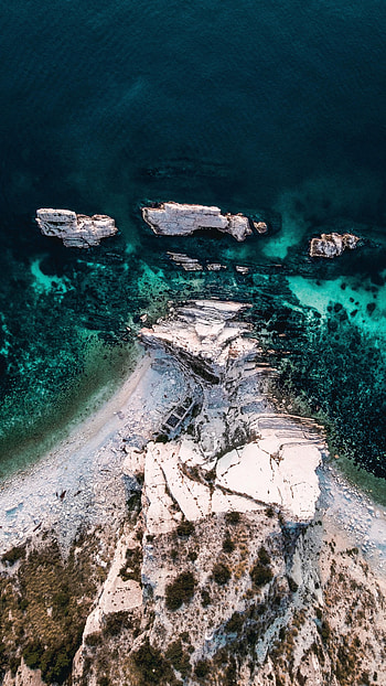 Nature, Stones, Sea, Rocks, View From Above, Island HD phone wallpaper