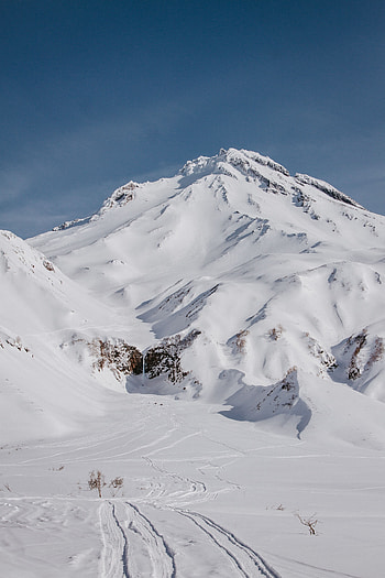 Nature, Mountain, Vertex, Top, Snow Covered, Snowbound, Slope, Volcanic HD phone wallpaper
