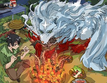 Tsuyoshi Mukouda & Fel, Fel (Campire Cooking in Another World with my Absurd Skill), Tsuyoshi Mukouda, Anime, Campfire Cooking in Another World with my Absurd Skill HD wallpaper