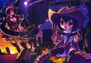 Into the Sunset, sexy, thigh highs, hot, cute, beautiful, anime girls, beauties, beauty, drunk, lolita, sunset, stunning HD wallpaper