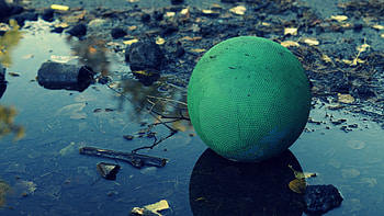 Miscellanea, Miscellaneous, Shadow, Ball, Mud, Dirt, Puddle HD wallpaper