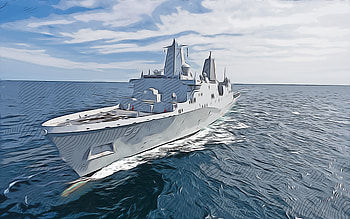 USS John P Murtha, , vector art, LPD-26, amphibious transport dock, United States Navy, US army, abstract ships, battleship, US Navy, San Antonio-class, USS John P Murtha LPD-26 HD wallpaper