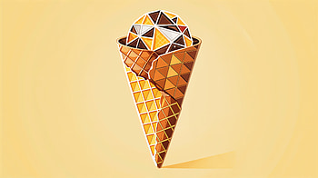 Waffle Cone Delight - Ultra, waffle cone, ice cream, cone, dessert, geometric HD wallpaper