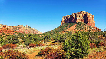 Sedona Scenic Highway, Arizona, landscape, sky, plants, rocks, usa HD wallpaper