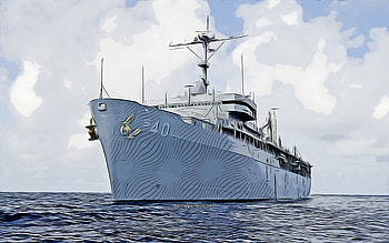 USS Frank Cable, , vector art, AS-40, submarine tenders, United States Navy, US army, abstract ships, battleship, US Navy, Land-class, Frank Cable AS-40 HD wallpaper