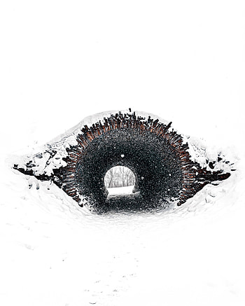 Snow, Minimalism, Tunnel HD phone wallpaper