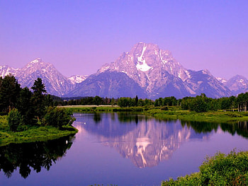Reflection on the Lake, trees, sky, water, mountain HD wallpaper