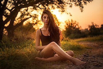 Brunette, women, model, gir HD wallpaper