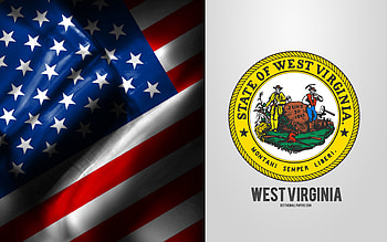 Seal of West Virginia, USA Flag, West Virginia emblem, West Virginia coat of arms, West Virginia badge, American flag, West Virginia, USA HD wallpaper