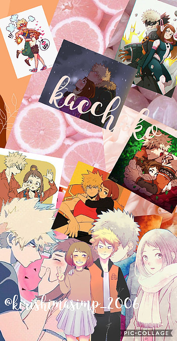 Kacchako, ochako uraraka, pink, uraraka, bakugou, katsuki, mha, bnha, cute, orange, mha ship, uravity, class 1a, ochako, anime, katsuki bakugou HD phone wallpaper