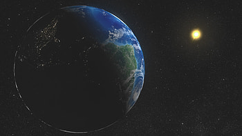 Sunrise, oceans, earth, shining, planets, countries, light, space, sun HD wallpaper
