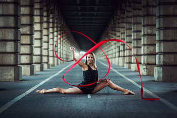 Vibrant , Red ribbon, Dance performance, Physical fitness HD wallpaper
