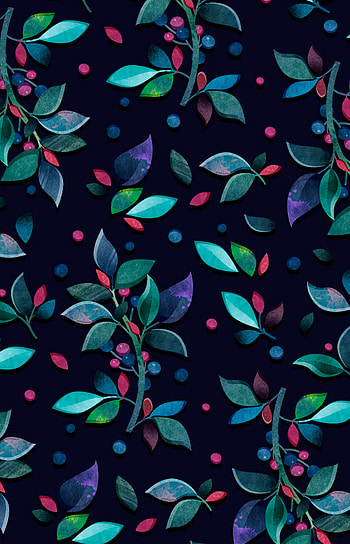Leaves, Berries, Multicolored, Motley, Pattern, Texture, Textures, Branches HD phone wallpaper