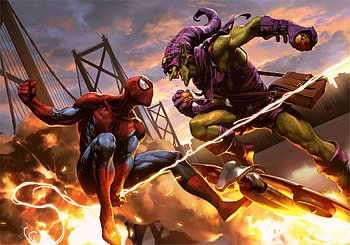 Spiderman Vs Goblin, spiderman, goblin, artwork, digital-art, artstation, art, artist HD wallpaper