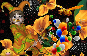 Orange Clown, orange, carneval, color, clown HD wallpaper