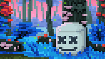 Marshmello 8 Bit, marshmello, music, dj, artwork, artist, digital-art, 8-bit HD wallpaper
