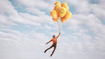 Happiness In Air , balloons, artist, artwork, digital-art HD wallpaper
