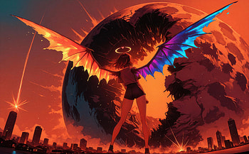 Divine Wings Of Fire And Ice, wings, fire, ice, artist, artwork, art, digital-art, ai, deviantart HD wallpaper