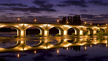 Bridges, , Bridge, Amboise, Loire River, Reflection HD wallpaper