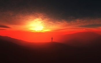 Alone Sunset, alone, sunset, nature, sad HD wallpaper